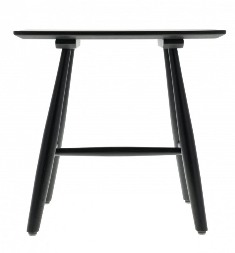 Villa Collection BAST Taboret - Stołek z Dębowy 45 cm Czarny