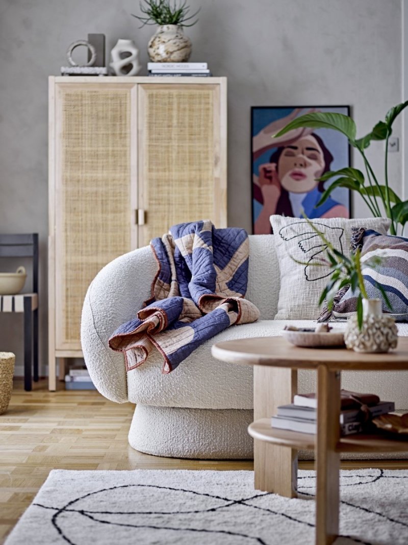Bloomingville MARIKKA Szafa Drewniana / Rattanowa