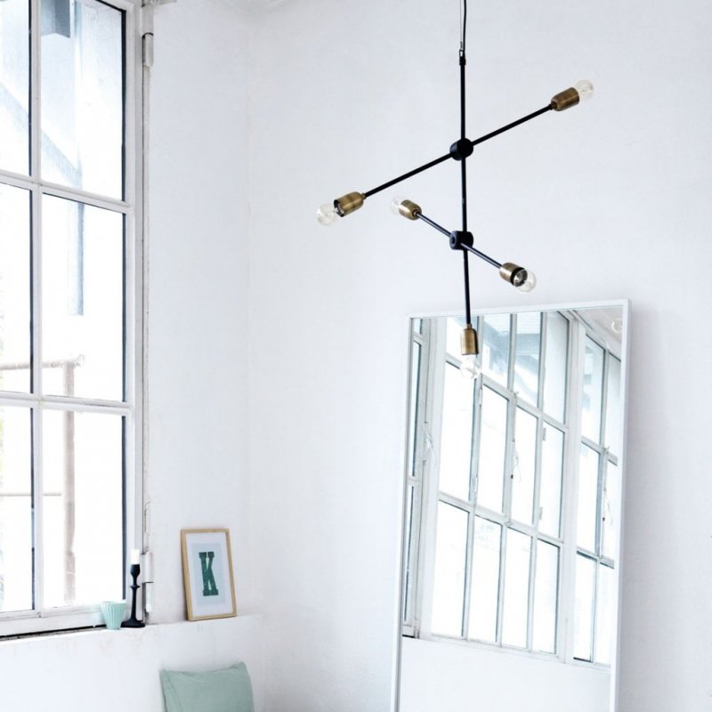 House Doctor MOLECULAR Lampa Wisząca / Czarna - Złota