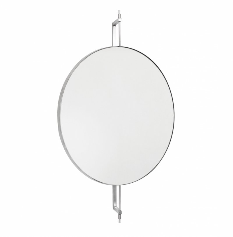 Kristina dam studio ROTATING Obrotowe Lustro Ścienne 60 cm Okrągłe / Srebrne