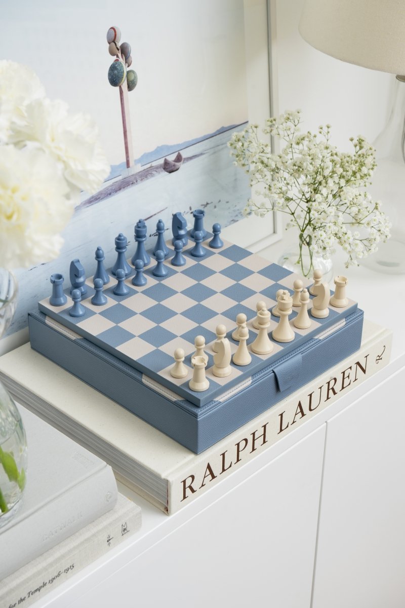 Printworks GAMES Zestaw do Gry w Szachy - Reverra / Beżowo - Niebieski