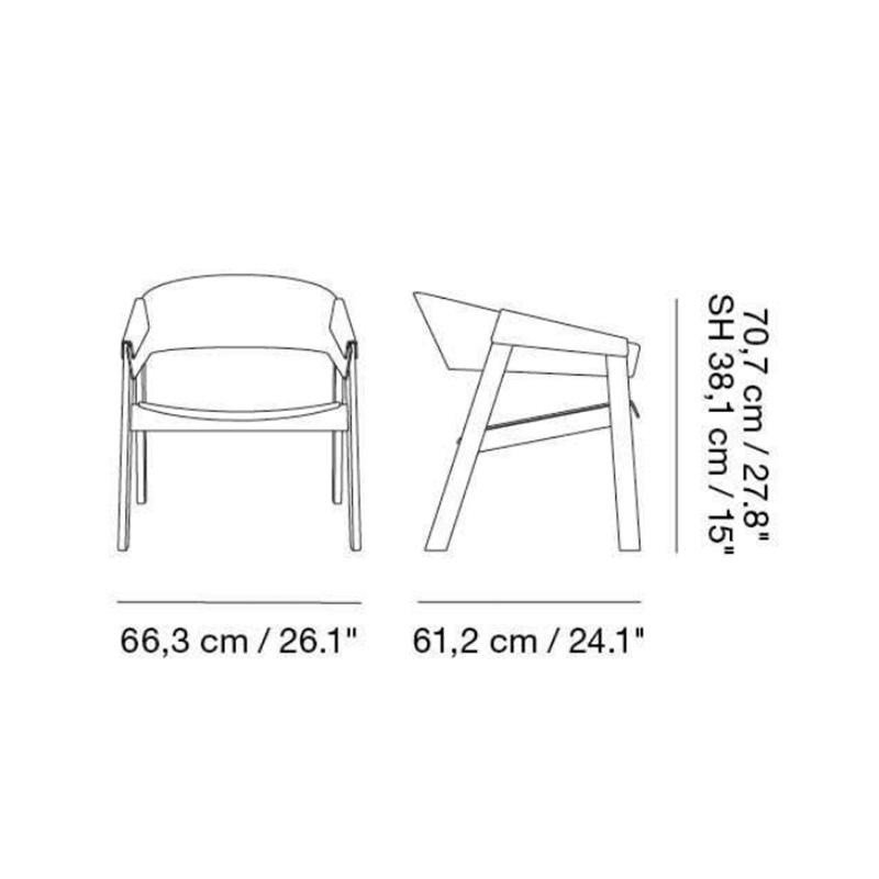 Muuto COVER LOUNGE Krzesło Drewniane - Szare