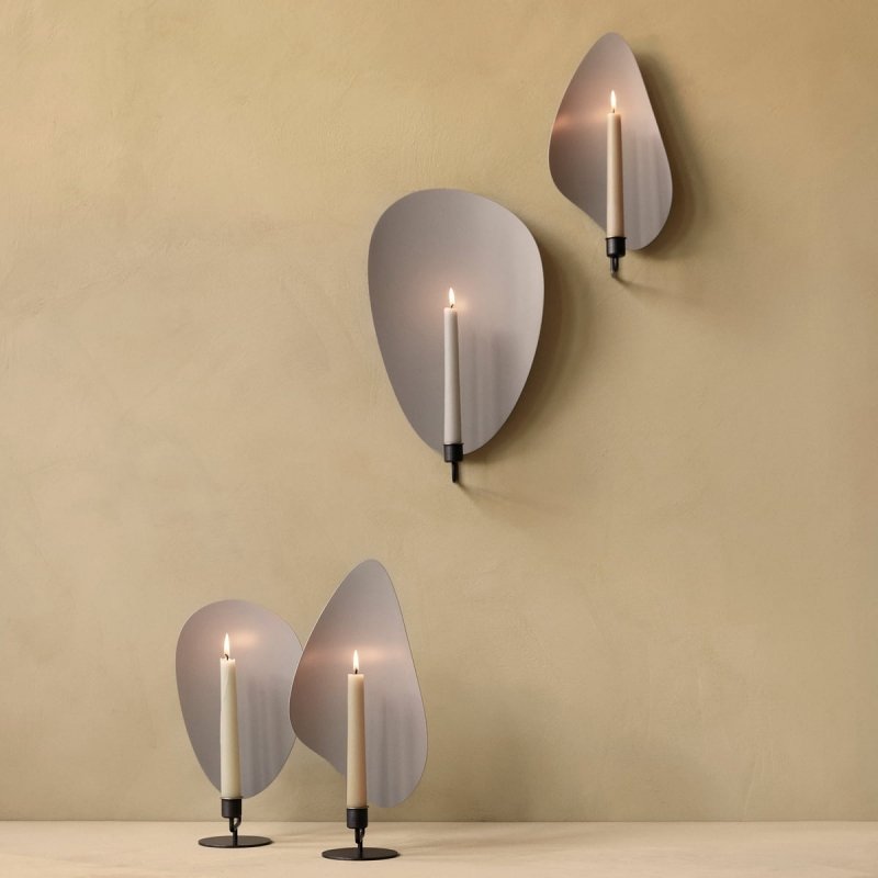 Audo FLAMBEAU Świecznik Stołowy 34 cm Czarny / Polerowany Mosiądz