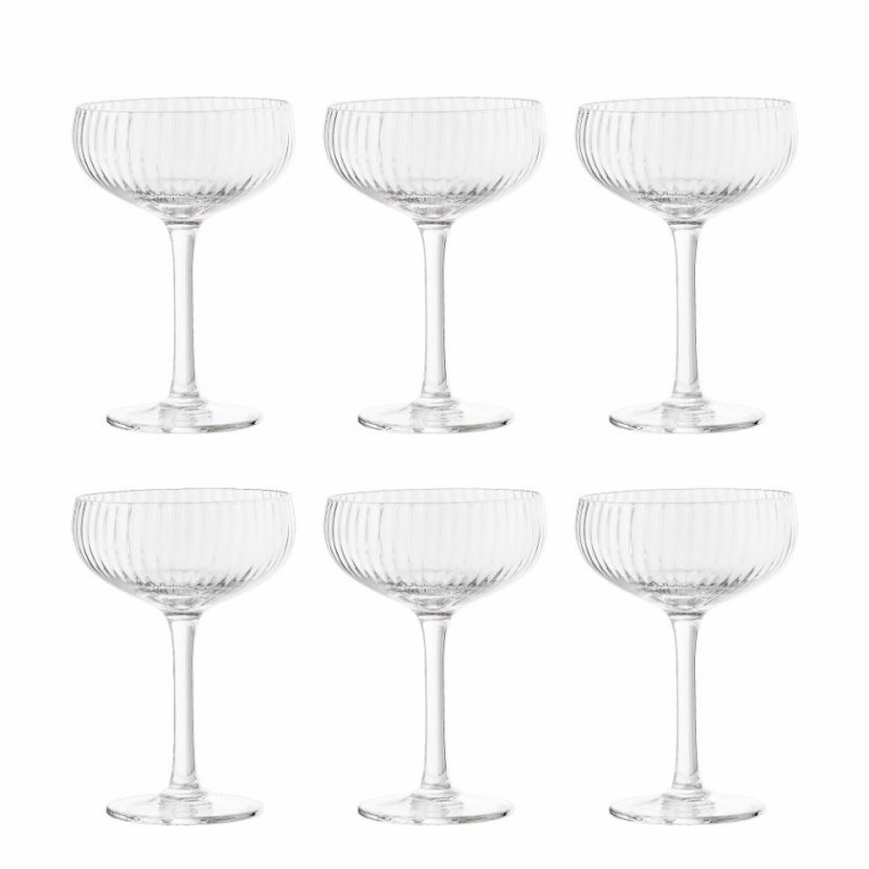 Bloomingville ASTRID Kieliszki do Szampana 250 ml 6 Szt. / Ryflowany