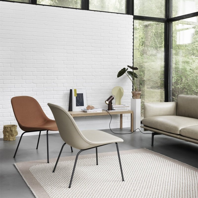 Muuto FIBER LOUNGE Fotel Tapicerowany - Rama Metalowa / Szary Tkanina Remix 133