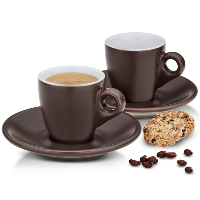 Kela MATTIA Filiżanki do Kawy Espresso 50 ml 2 Szt. Brązowe