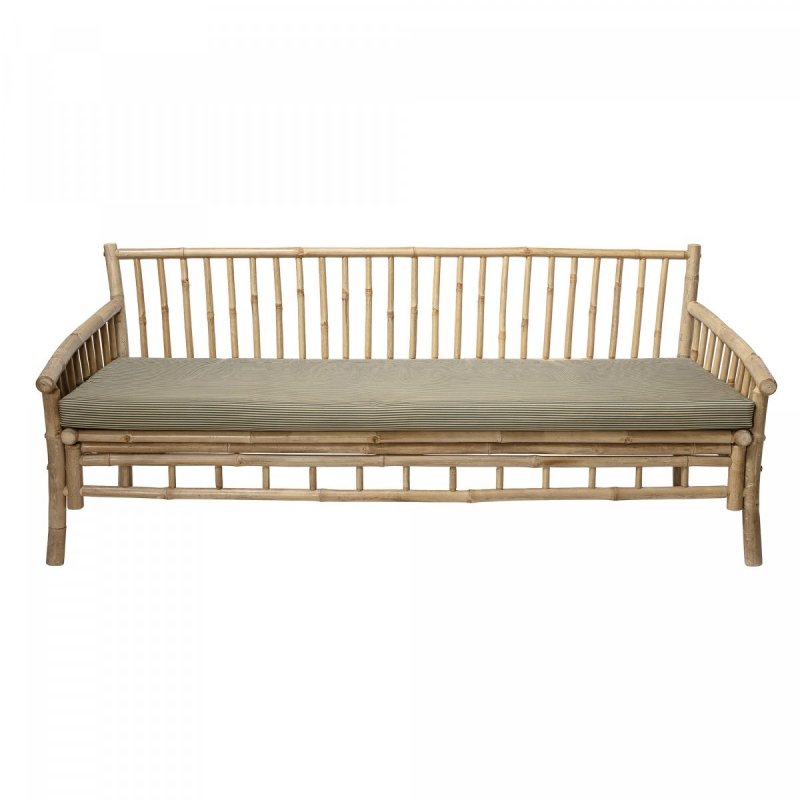 Bloomingville SOLE Sofa z Drewna Bambusowego / Tapicerowane Siedzisko