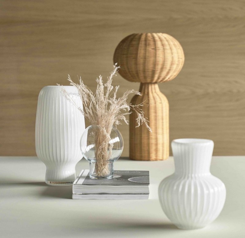 Villa Collection CUNEO Szklany Wazon do Kwiatów 20 cm Biały