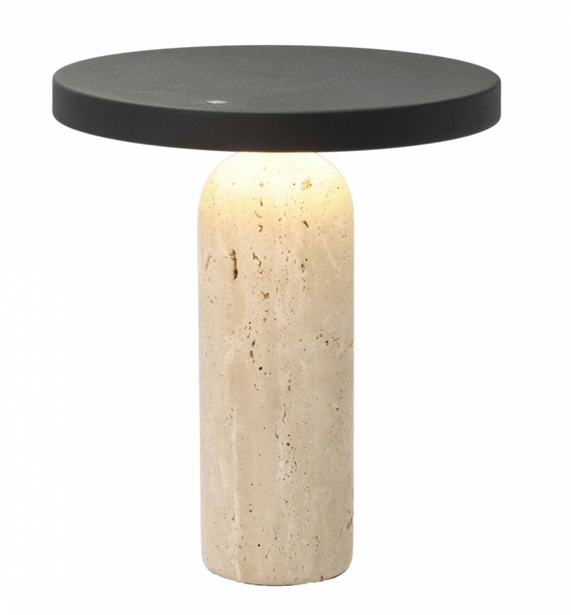 Villa Denmark VILJA Lampa Stołowa z Trawertynu / Czarny Klosz