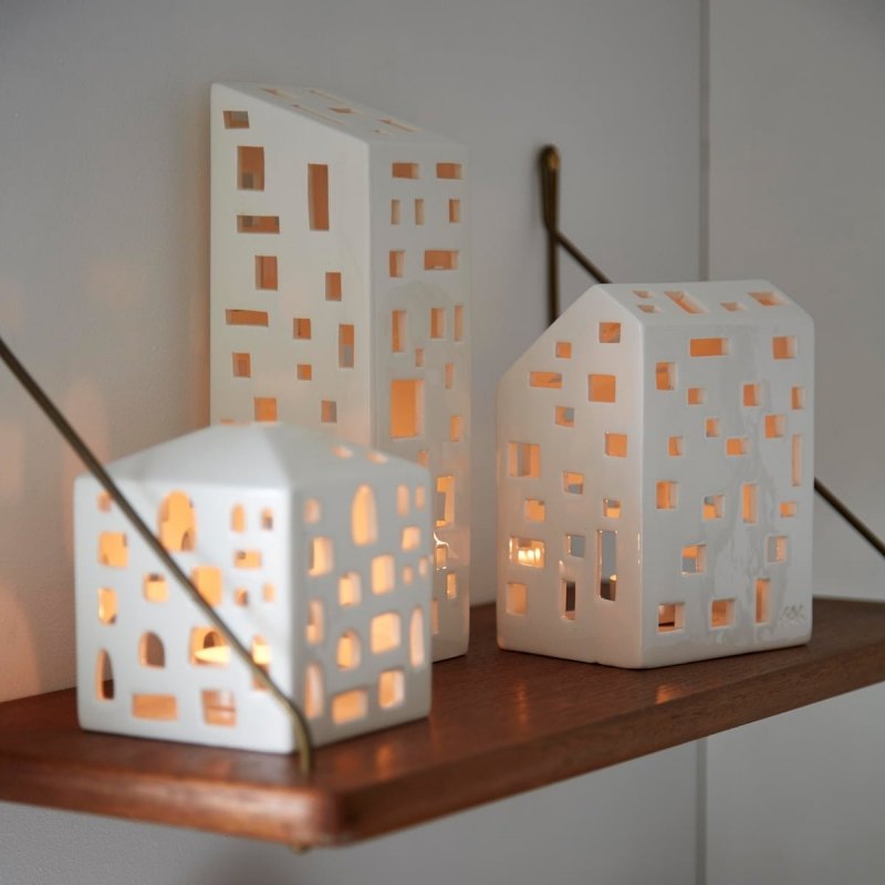Kähler URBANIA Świecznik Tealight - Domek Biały - Pantheon