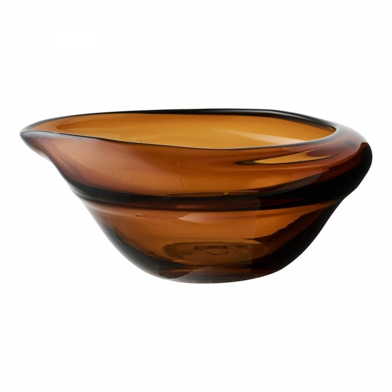 House Nordic BOWL Misa Dekoracyjna z Ręcznie Dmuchanego Szkła 29 cm / Brązowa