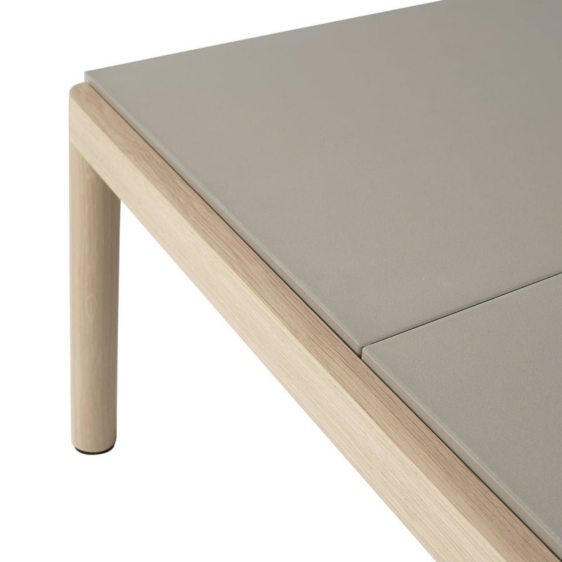 Muuto COUPLE Stolik Kawowy z Ceramicznym Blatem 84x40 cm / Ciemny Dąb - Blat Gładki Taupe