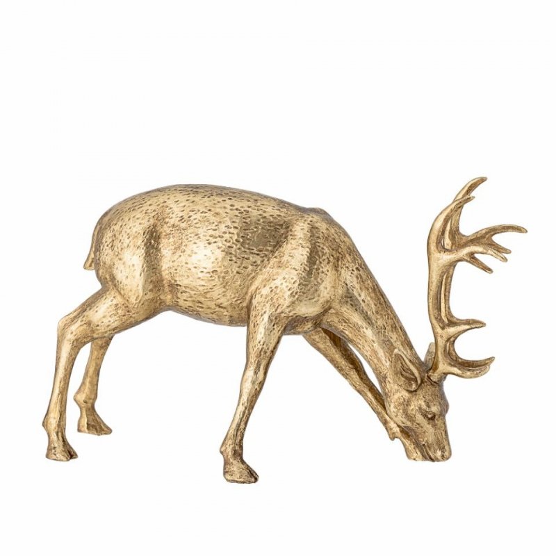 Bloomingville CHRISTMAS KEERA Świąteczna Figurka Dekoracyjna / Złoty Renifer 19 cm