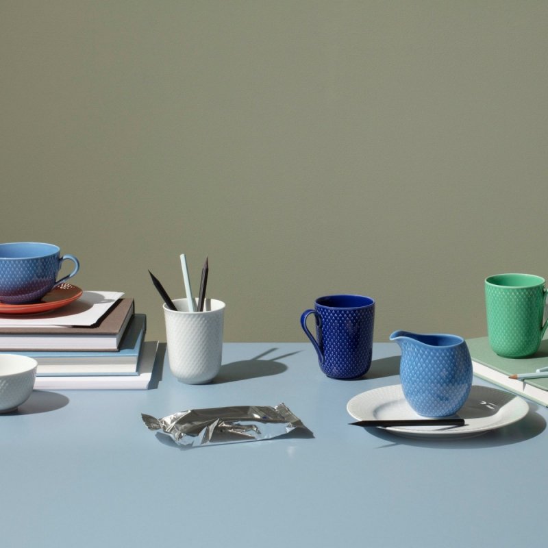 Lyngby Porcelain RHOMBE Mlecznik Niebieski