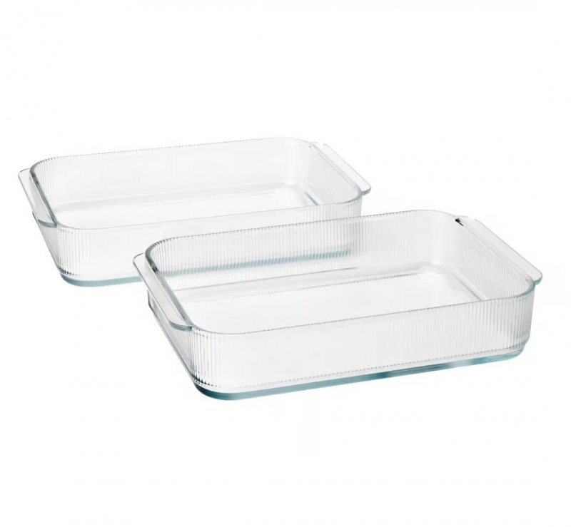 Stelton PILASTRO Szklana Forma - Naczynia do Zapiekania 33,1 cm 2 Szt. / Zestaw Prezentowy