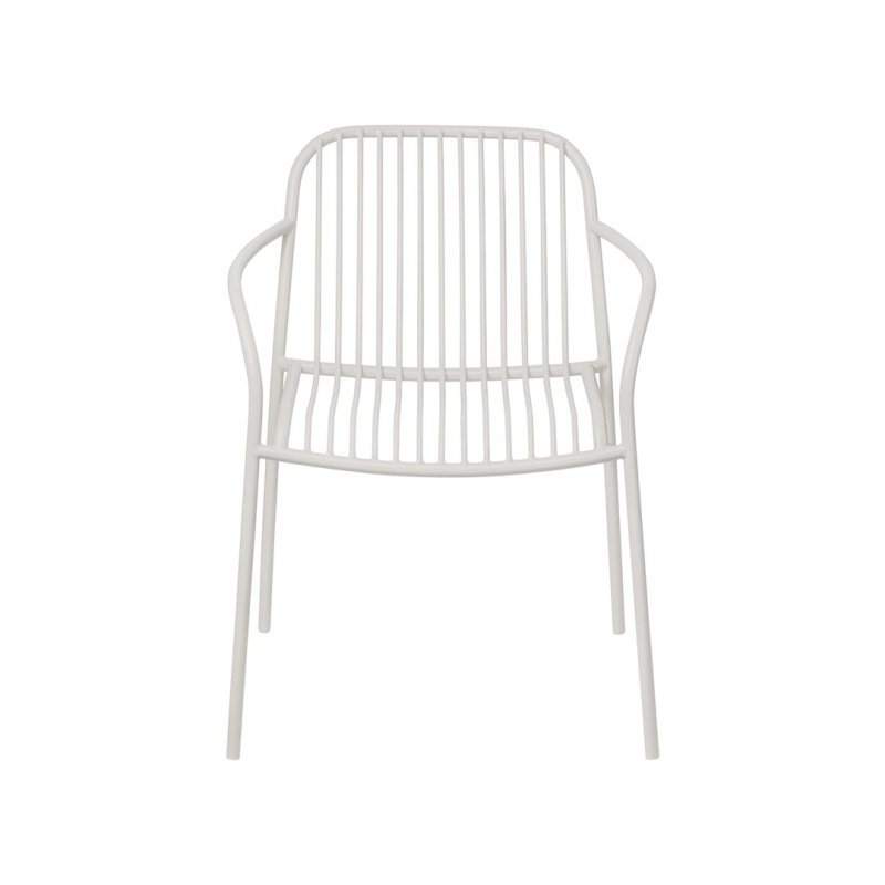Blomus YUA WIRE Krzesło Ogrodowe z Podłokietnikami / Jasnoszare Silk Grey