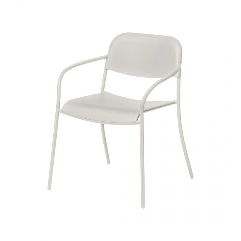 Blomus YUA Krzesło Ogrodowe z Podłokietnikami / Jasnoszare Silk Grey