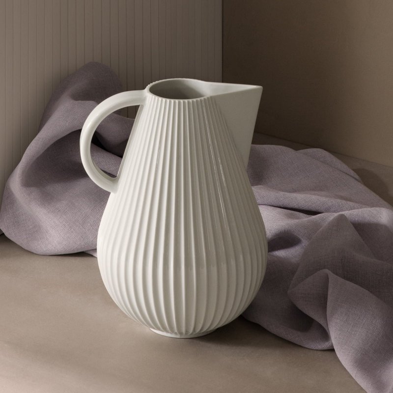 Lyngby Porcelain TURA Dzbanek - Wazon do Kwiatów 27,5 cm Biały