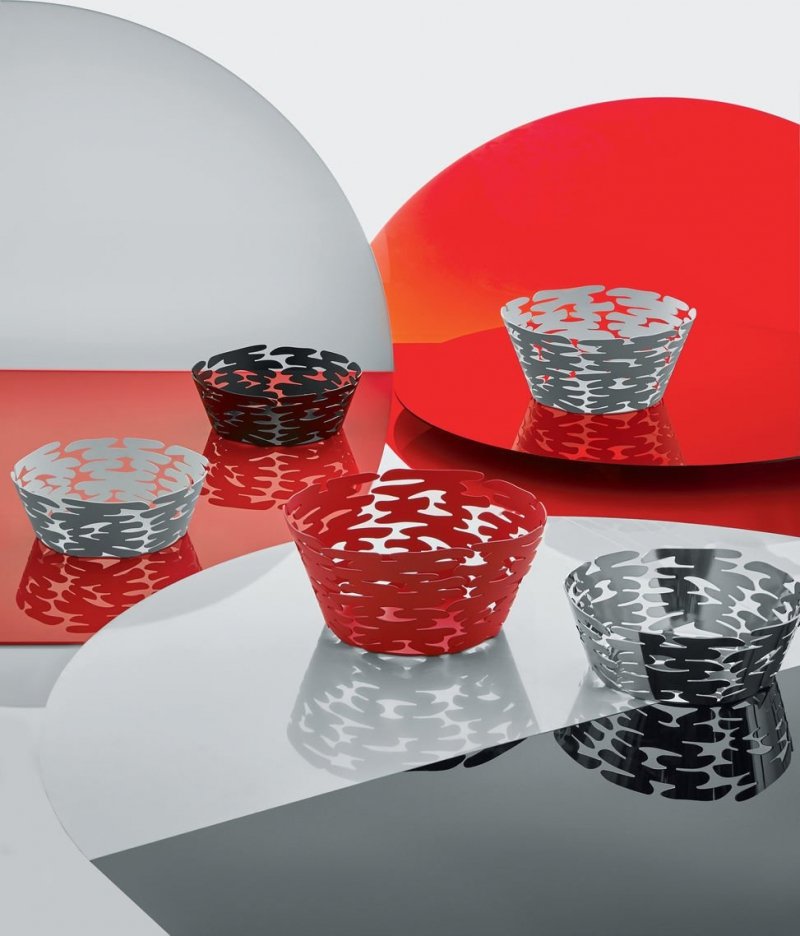 Alessi BARKET Misa - Kosz na Owoce 21 cm Czerwony
