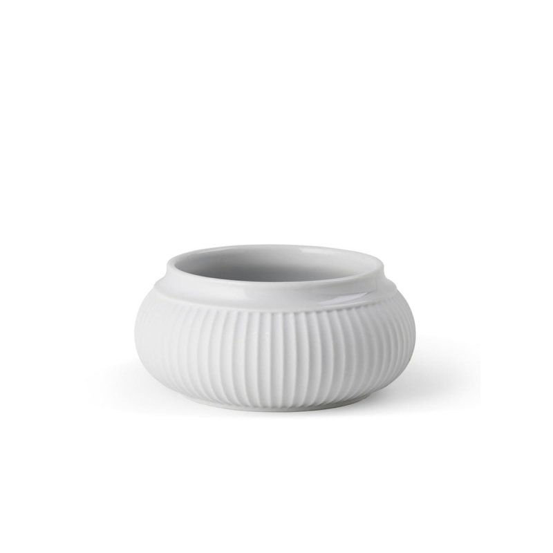 Lyngby Porcelain CURVE Świecznik na Świecę Bryłową 11 cm Biały