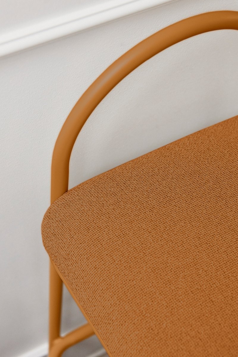 Aytm ANGUI Krzesło Barowe 92,5 cm - Hoker / Pomarańczowy AMBER BOUCLÉ