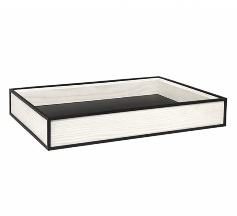 by Lassen FRAME Taca Dekoracyjna 45 cm / Czarna - Kremowa