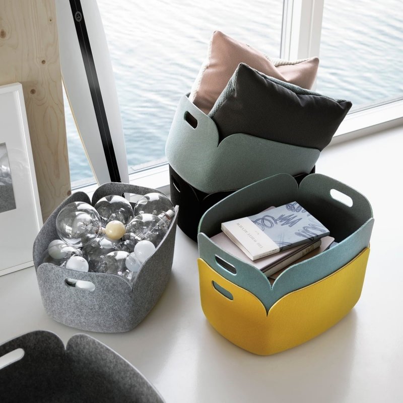 Muuto RESTORE Pojemnik - Kosz Filcowy do Przechowywania - Sand