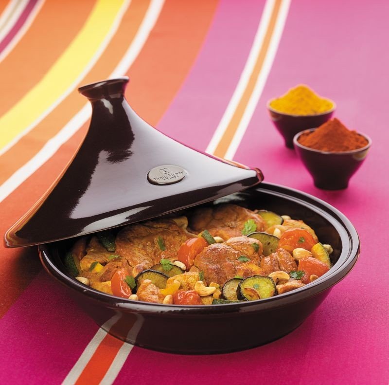 Emile Henry - Ceramiczne Naczynie do Gotowania Tagine 32 cm - Czerwony