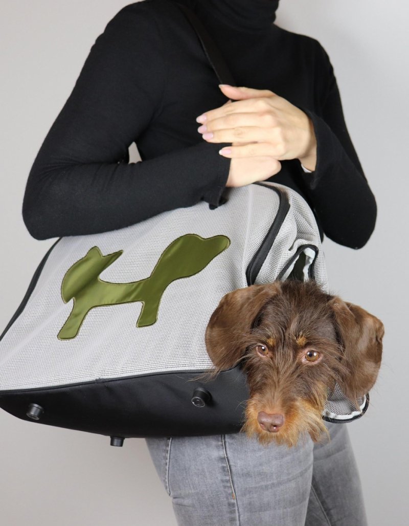 United Pets Milano ECO Torba - Transporter dla Psa / Czarno - Zielony
