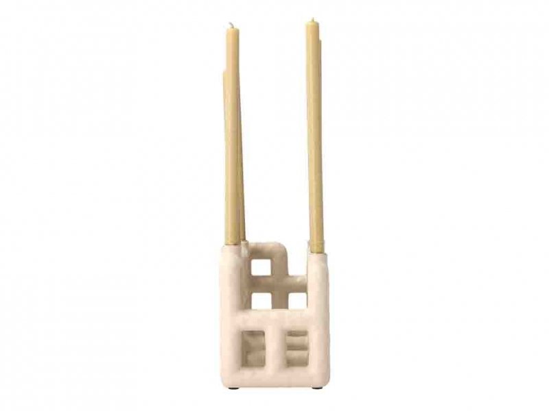 Villa Collection LYNG Świecznik 28 cm Piaskowy