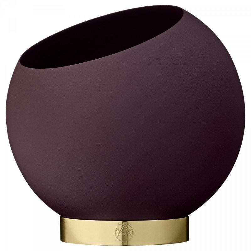 Aytm GLOBE Donica do Kwiatów 30 cm Ciemnoczerwona na Złotej Podstawie / Bordeaux
