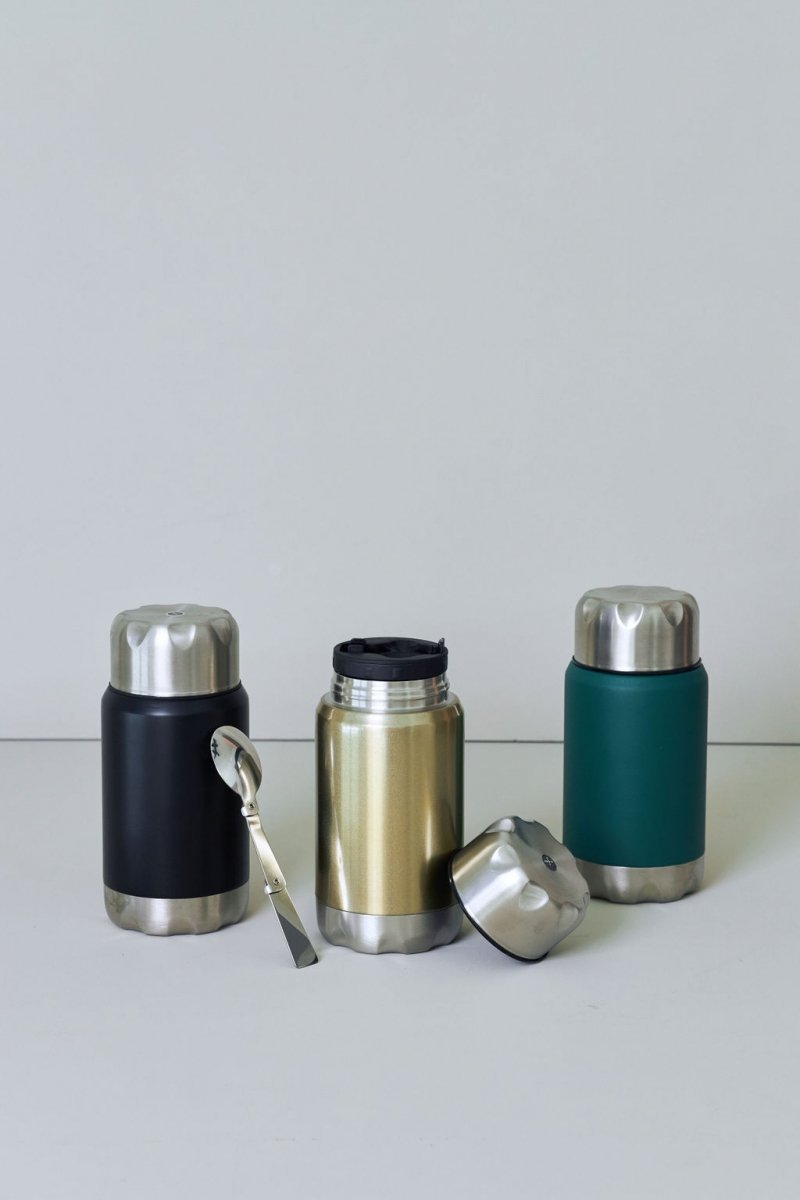 Sagaform TO GO Termos Obiadowy 600 ml ze Składaną Łyżką / Złoty