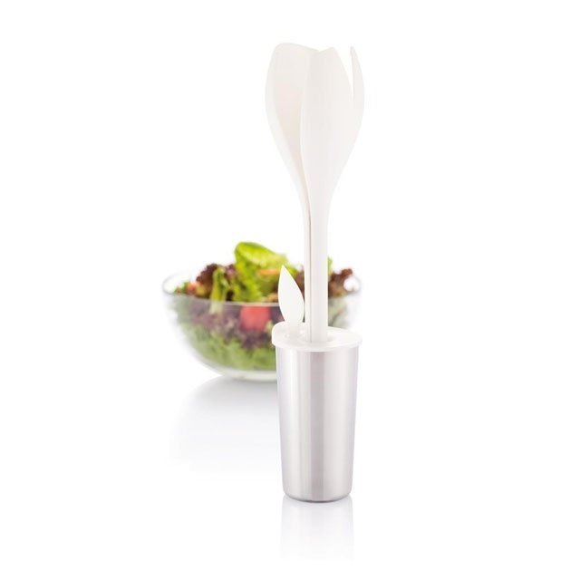 Xd Design TULIP Łyżki - Zestaw do Sałaty - Biały