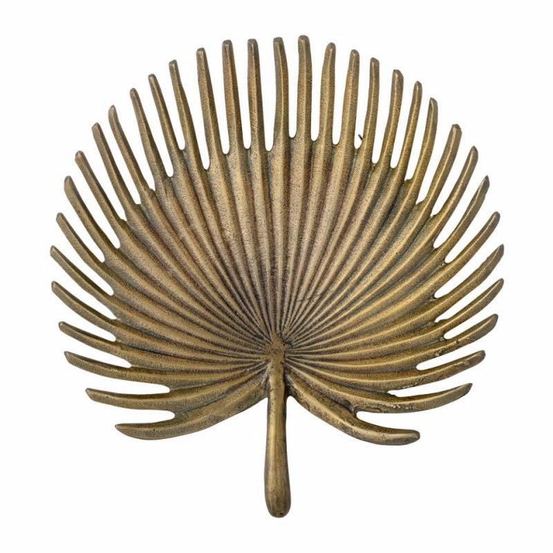 Bloomingville LILLE Metalowa Taca Dekoracyjna 33 cm - Liść  / Odcień Mosiądzu