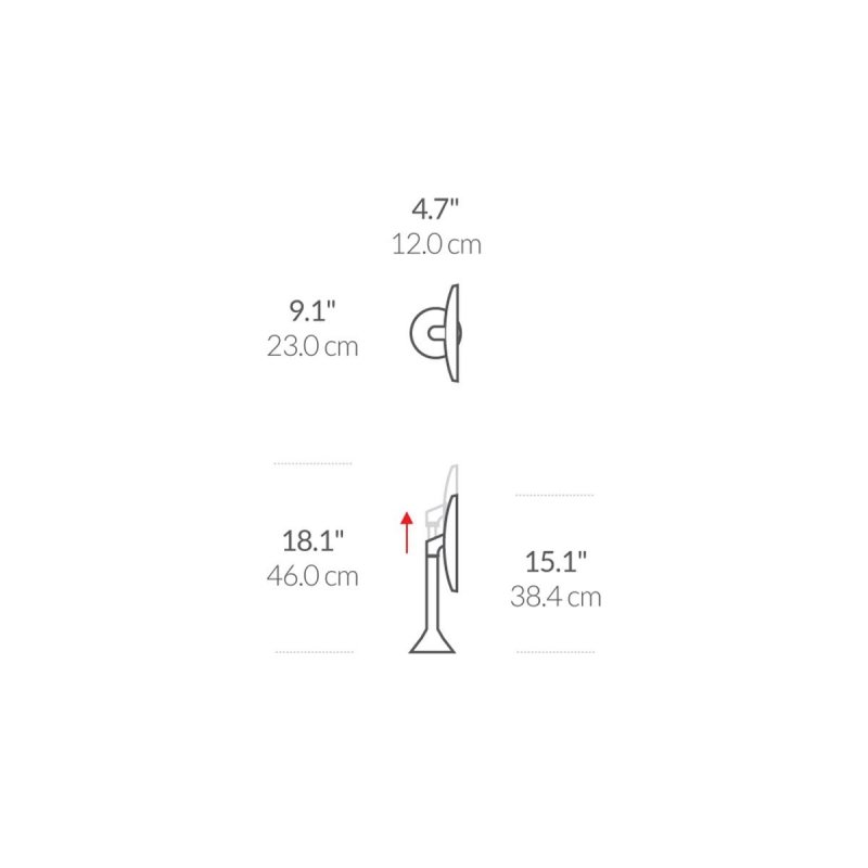 simplehuman SENSOR Lustro Kosmetyczne do Makijażu - Powiększające, z Podświetleniem / Srebrne Matowe