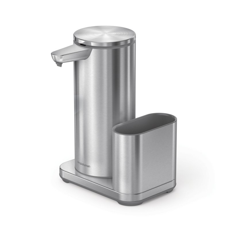 simplehuman SENSOR Bezdotykowy Automatyczny Dozownik Mydła lub Płynu z Pojemnikiem na Gąbkę / Srebrny