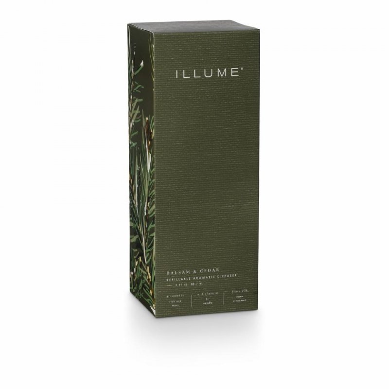 Zestaw dyfuzora Balsam &amp; Cedar Illume w opakowaniu prezentowym