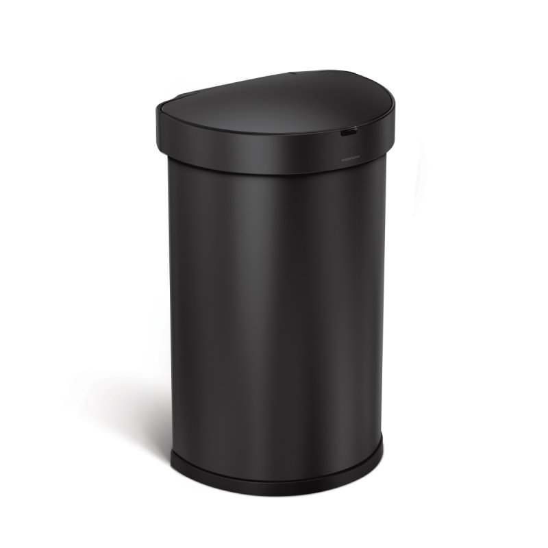 simplehuman Kosz na śmieci 45 L SENSOR LINER POCKET Półokrągły z Czujnikiem Ruchu / Czarny