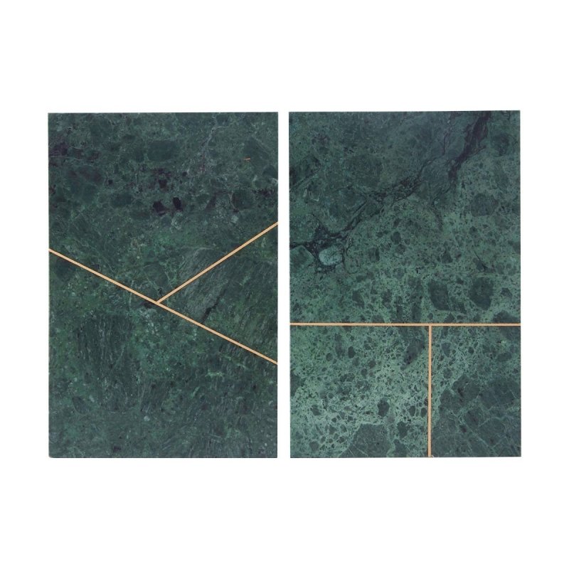 House Doctor MARBLE Talerz Marmurowy 2 Szt. Zielony
