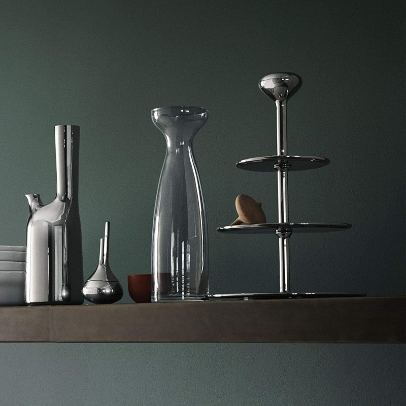 Georg Jensen ALFREDO Etażerka Stalowa 3-Piętrowa / Srebrna Polerowana