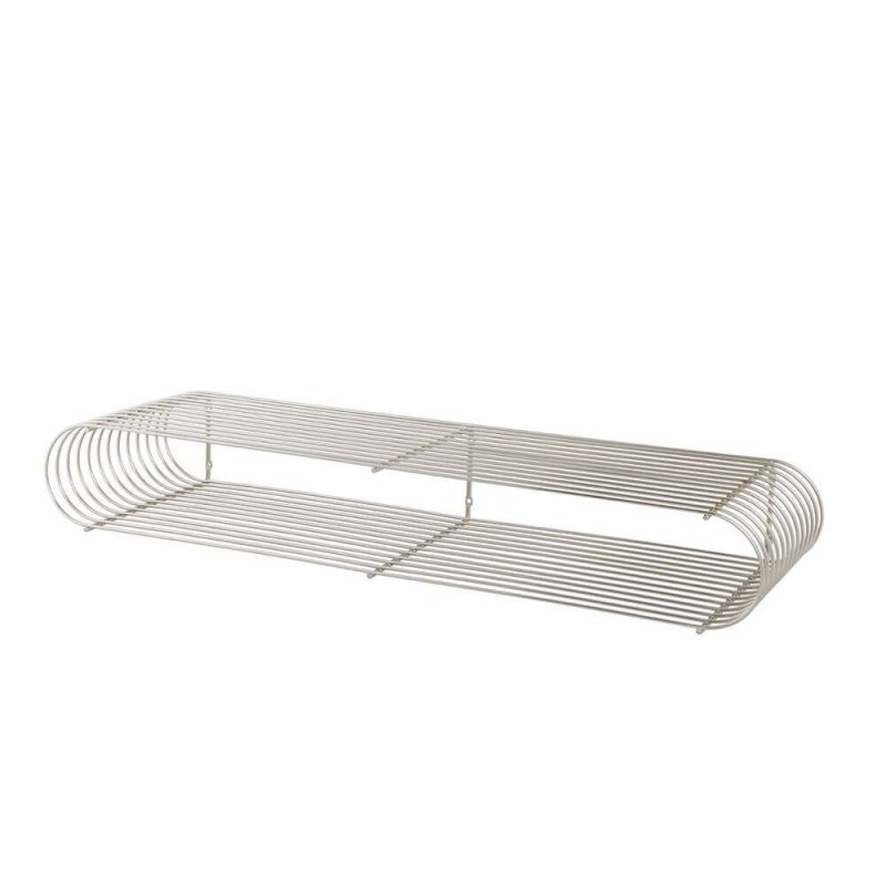 Aytm CURVA Druciana Półka Ścienna 80 cm Srebrna