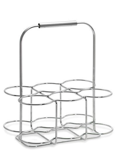 Blomus WIRES Stalowy Koszyk z Uchwytem na Butelki / Srebrny