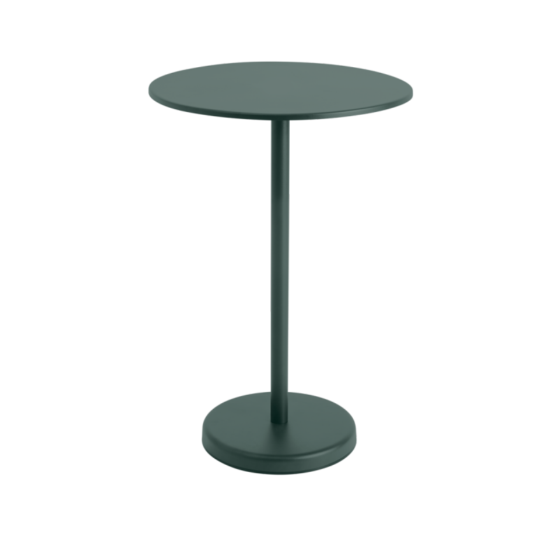Muuto LINEAR Okrągły Ogrodowy Stolik Kawowy 70 cm / Wys. 105 cm / Ciemnozielony