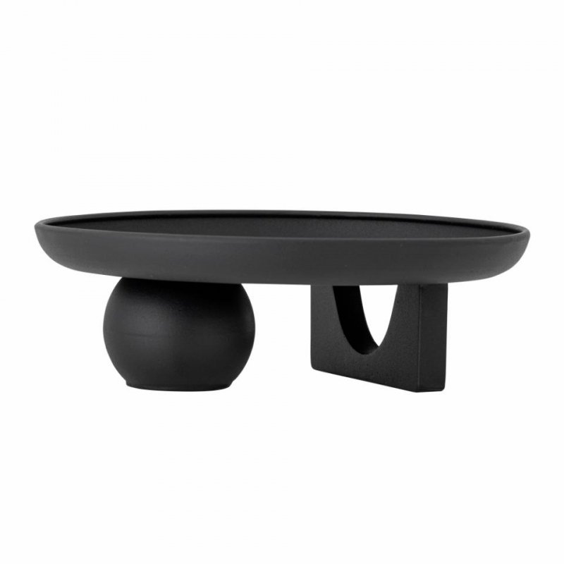 Bloomingville DUSTIN Metalowa Taca - Patera Dekoracyjna 26 cm / Czarna