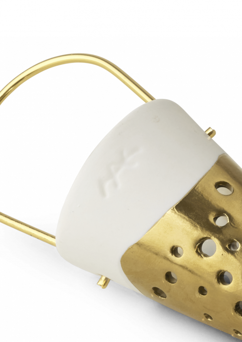 Kähler NOBILI Bombka Porcelanowa / Zawieszka Świąteczna na Choinkę 18 cm Złota