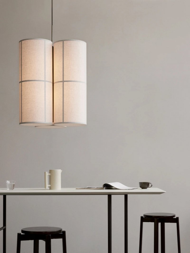 Audo HASHIRA Potrójna Lampa Wisząca 61 cm / Lniany Klosz