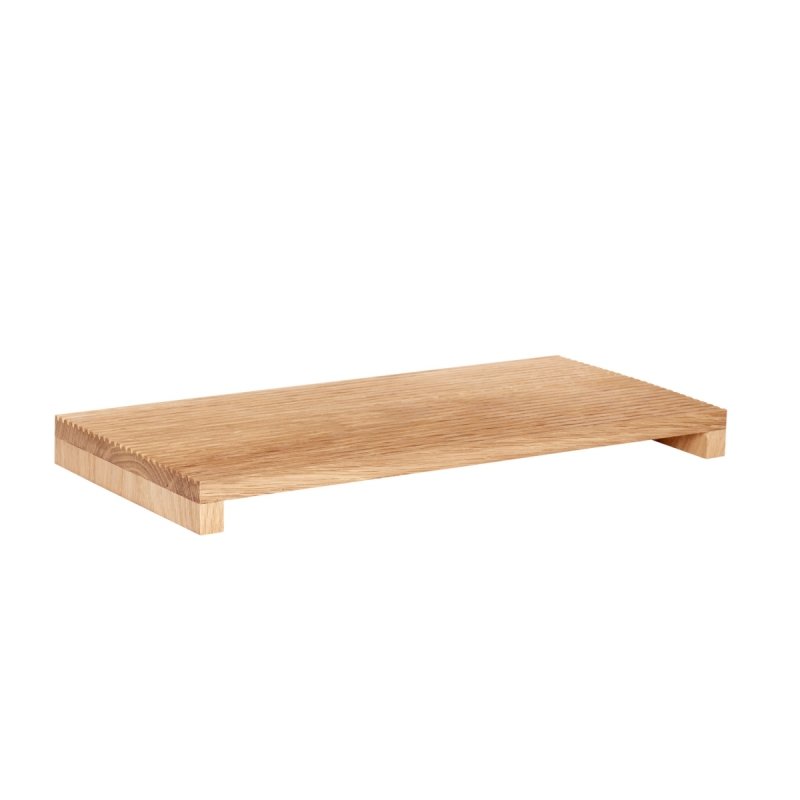 Taca dębowa Stream Tray Natural marki Hübsch w minimalistycznym stylu
