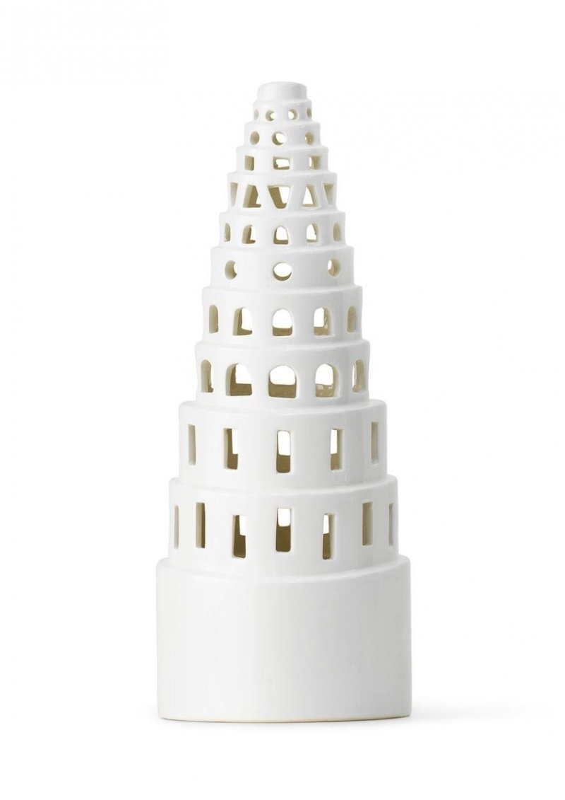Kähler URBANIA Świecznik Tealight - Domek Biały - High Tower