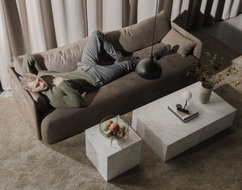 Menu OFFSET Sofa Potrójna - Tkanina Kvadrat Odcień Beżowy