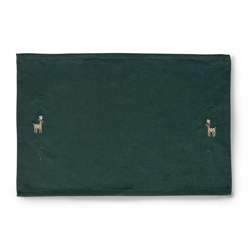 Juna CHRISTMAS Świąteczna Podkładka pod Talerze 43x30 cm / Zielona - Renifer